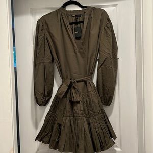 NWT Maje Olive Belted Cotton Dress